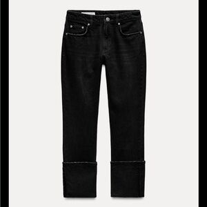 Zara Black Cuffed Jeans